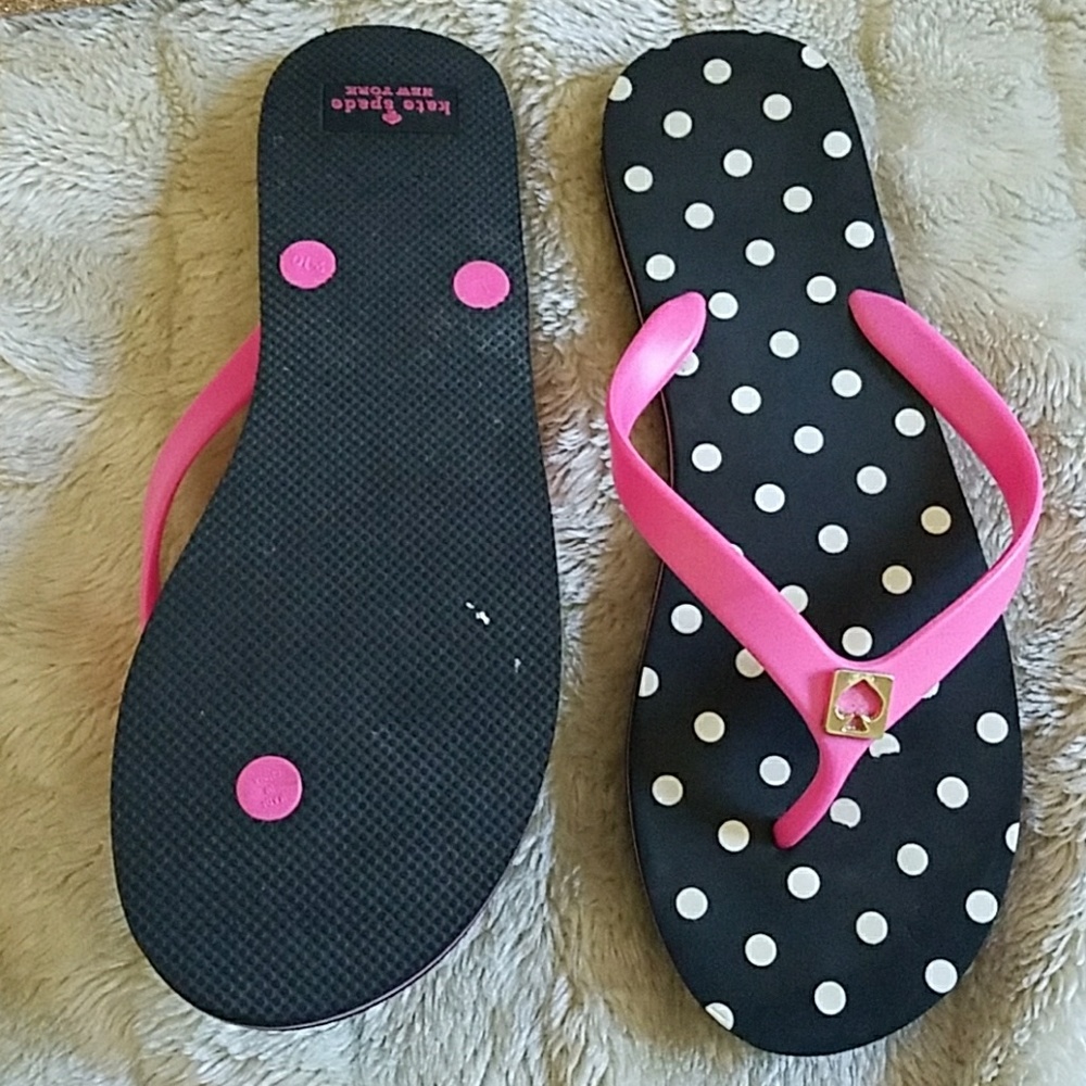 Kate Spade polka dot bed pink thing flip flops - Picture 2 of 4